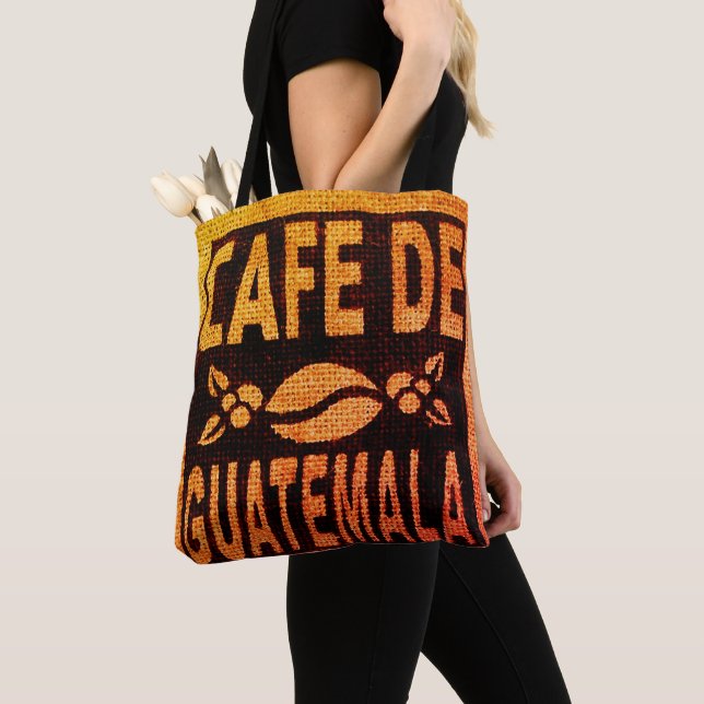 tote GUATEMALAN DE LA BOLSA DE CAFÉ "BURLAP" (Detalle)