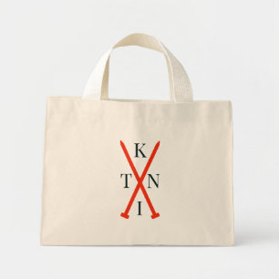 Tote pequeño de la bolsa de proyecto de KNIT knit