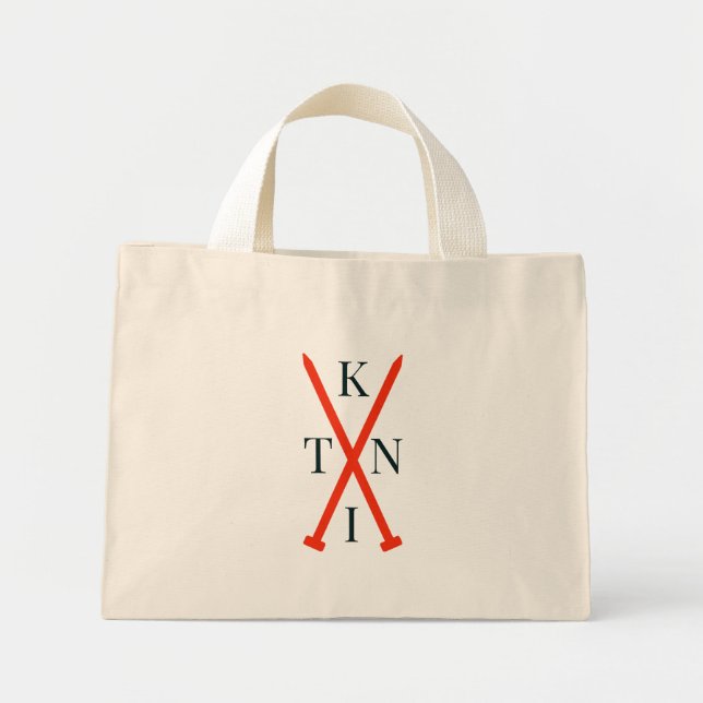 Tote pequeño de la bolsa de proyecto de KNIT knitt (Frente)