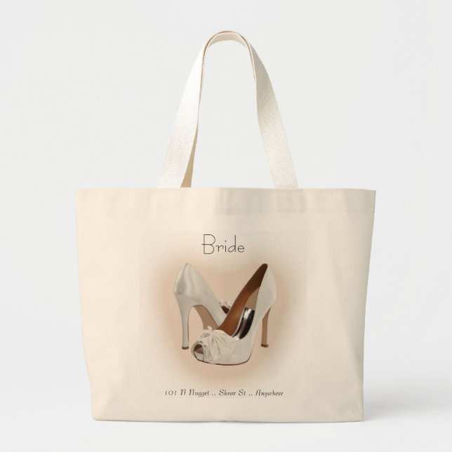 Tote Personalizado de la bolsa de zapatos de novia (Frente)