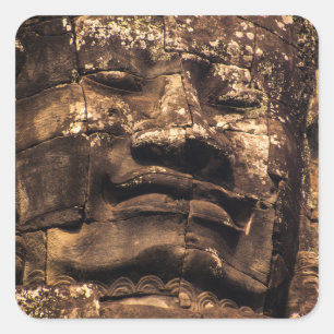 Tótem de Buda en Angkor Wat - Calcomanía cuadrada