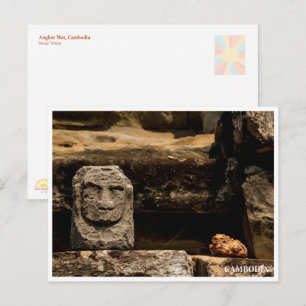 Tótem de Piedra Sonriente Camboya – Tarjeta Postal