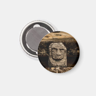 Totem de Piedra Sonriente de Camboya Imán Circular