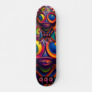 Tótem psicodélico tribal de 7 3/4" sobre patineta