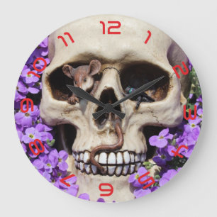 Totenkopf - gótico / reloj de pared