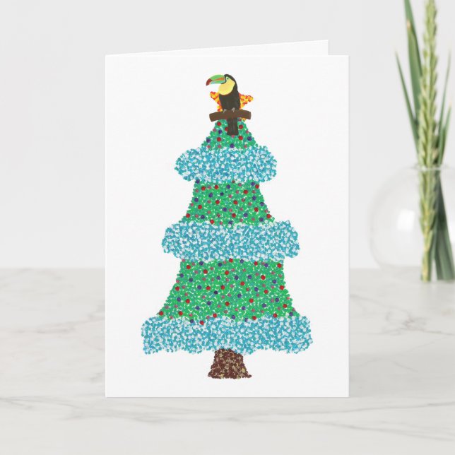 Toucan en las tarjetas de felicitación del árbol d (Anverso)