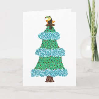 Toucan en las tarjetas de felicitación del árbol d
