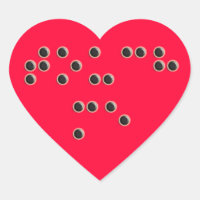 Touch Me (Braille) Pegatina del corazón