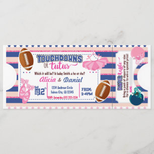 Touchdowns o Invitación a Tutus - rifa de pañales