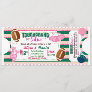 Touchdowns o Invitación a Tutus - rifa de pañales