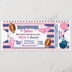 Touchdowns o Tutus Invitación - azul o rosa