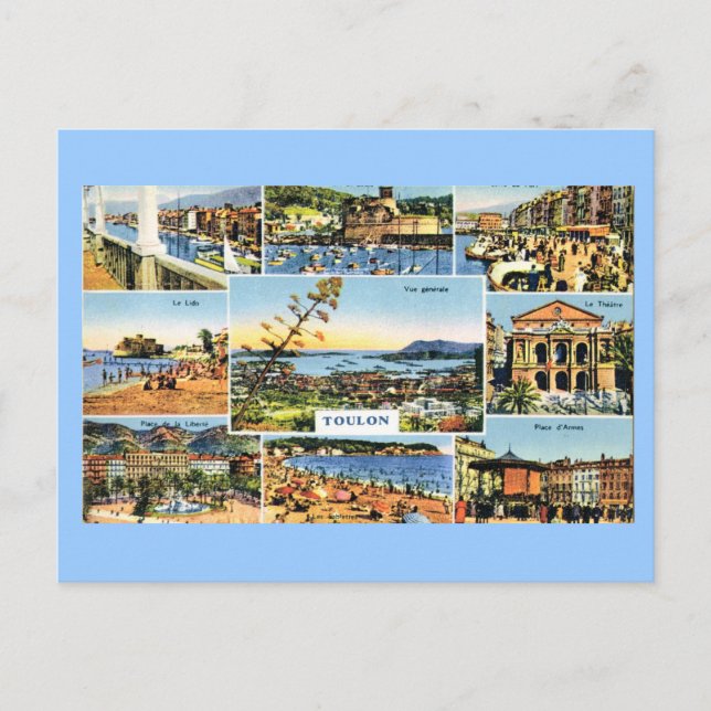 Toulon, tarjeta temprana del multiview, 1920 (Anverso)