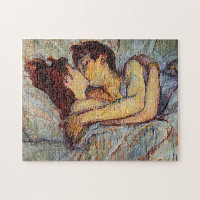 Toulouse-Lautrec en cama el rompecabezas del beso (Horizontal)