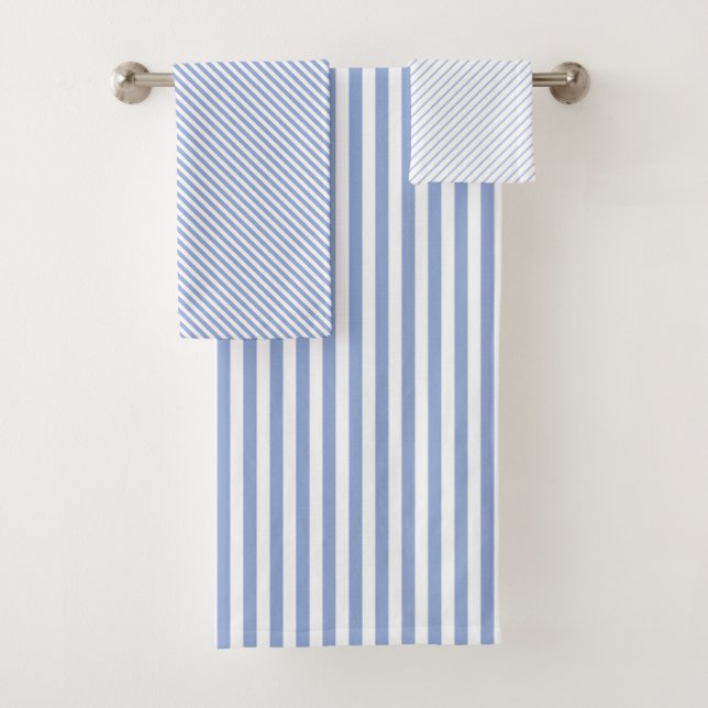 Towel Set - Blue Stripe Patterns (In situ)