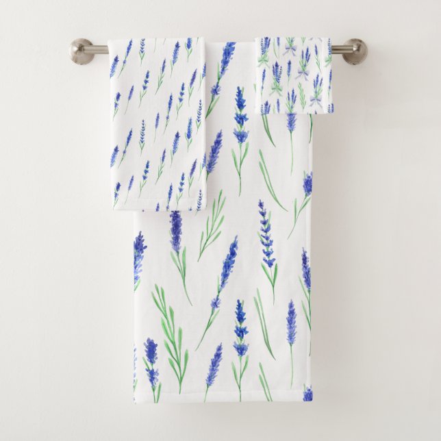 Towel Set - Lavender Patterns (In situ)