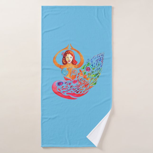 Towel Yoga Meditation Rainbow Colors Design (Toalla de baño)