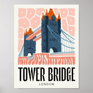 Tower Bridge London abstracto viaje arte floral