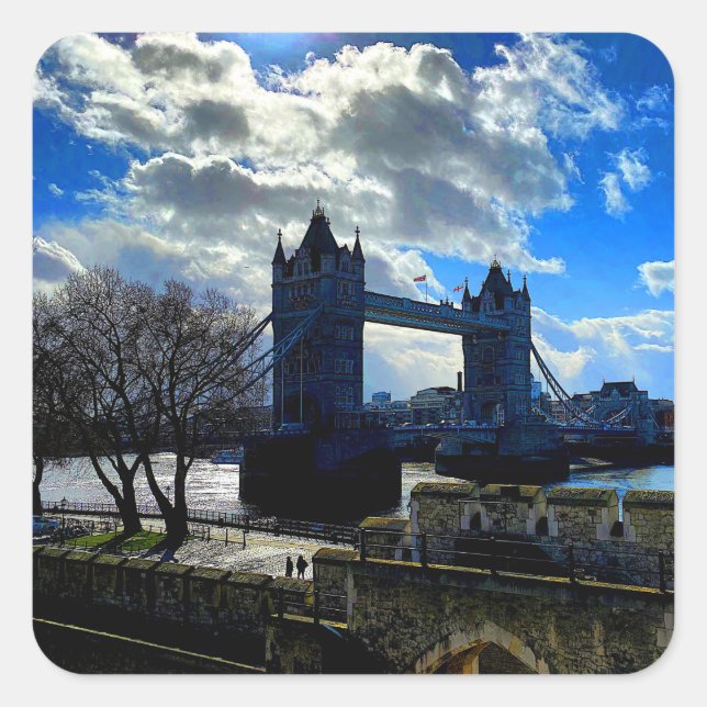 Tower Bridge, Pegatinas de Londres #1 (Anverso)
