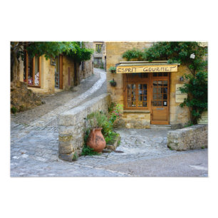 Townscape en Dordogne, Francia foto impresa