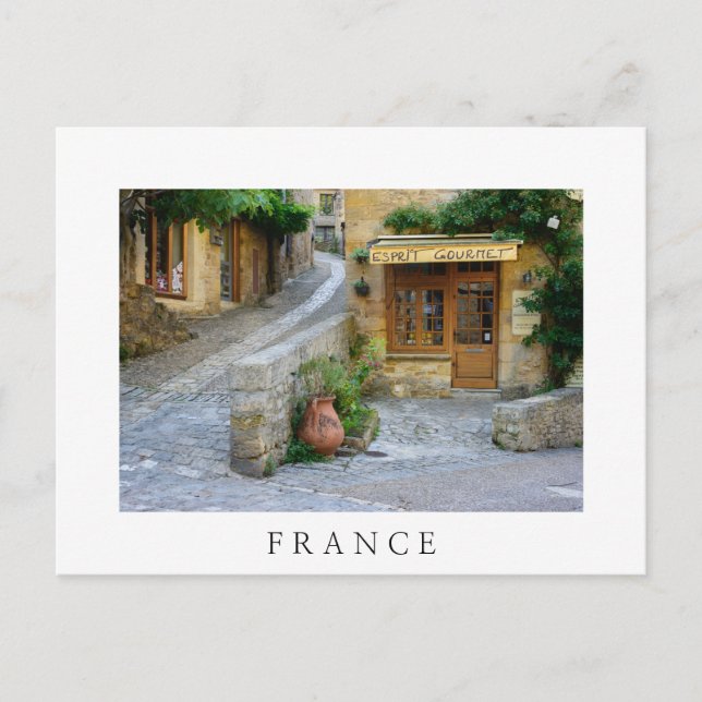 Townscape en Dordogne, Francia postal blanca (Anverso)