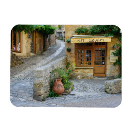 Townscape en Dordoña, Francia, imán rectangular