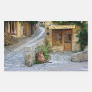 Townscape en pegatina rectangular de Dordoña,
