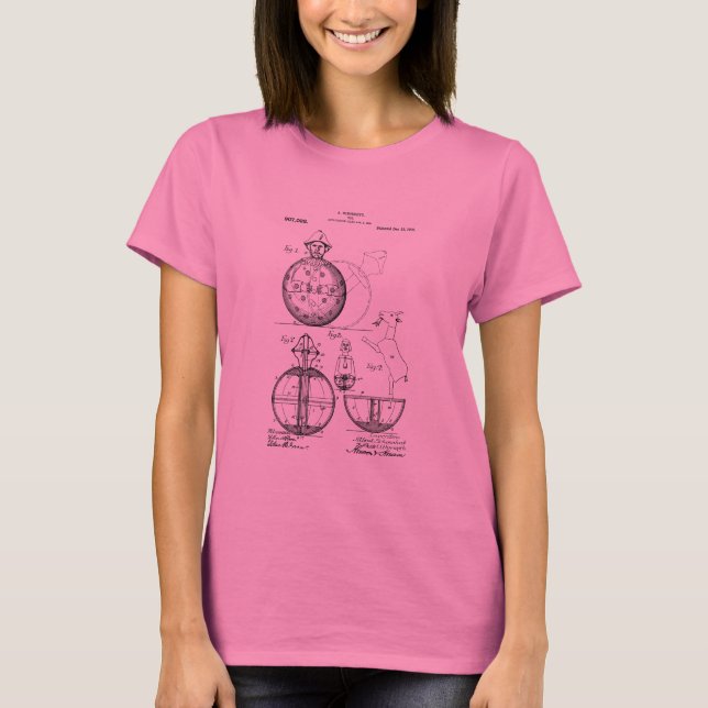 Toy antiguo 1908 Roly Poly Patent Dibujo Camiseta (Anverso)