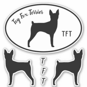 Toy Fox Terrier Silhouettes Dogs Vinyl Pegatina Se