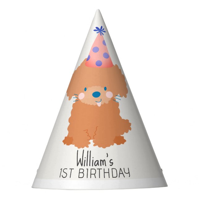 Toy Poodle Puppy Dog Gorra del partido de cumpleañ (Anverso)