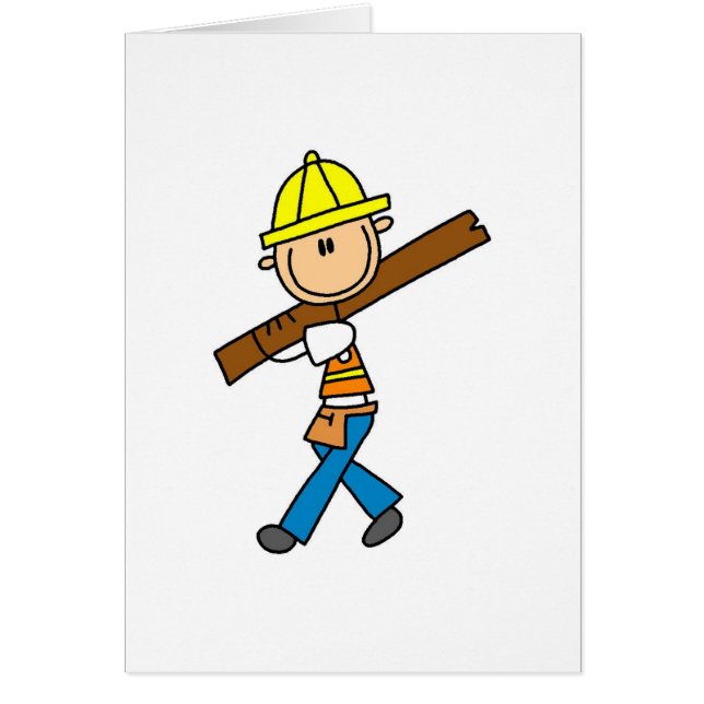 Trabajador de construcción con la madera de (Frente)