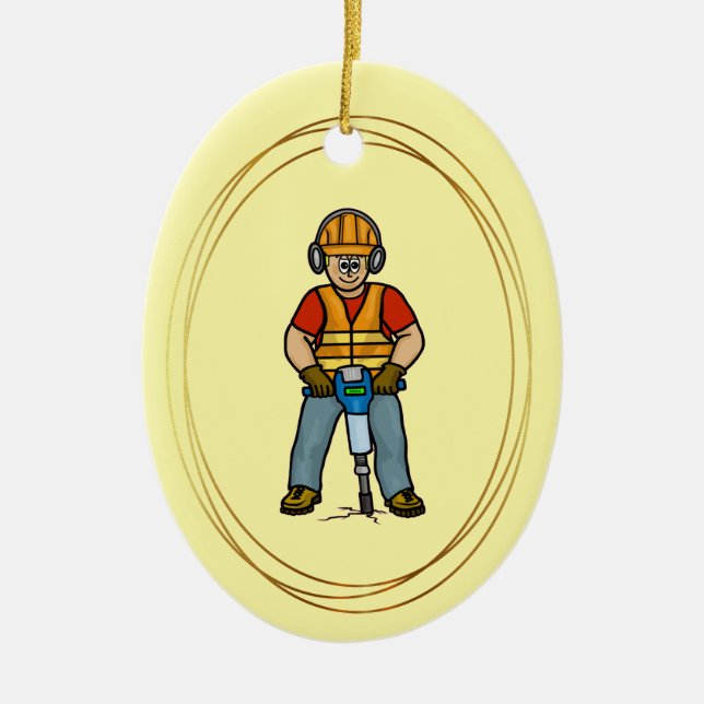 Trabajador De Construcción Con Ornamento De Martil (Frente)