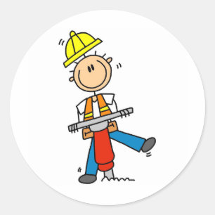 Trabajador de la Construcción con Pegatinas de Mar
