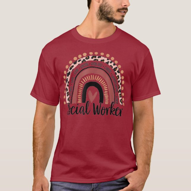 Trabajador social ama la camiseta arcoiris (Anverso)