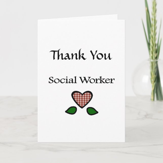 Trabajador social mediante tarjeta de agradecimien (Anverso)