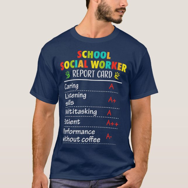 Trabajadora social escolar divertida camiseta de r (Anverso)