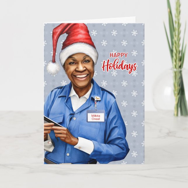 Trabajadoras postales afroamericanas Navidades (Anverso)
