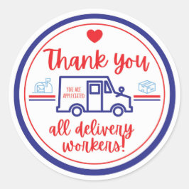 Trabajadores de Entrega Gracias PEGATINA