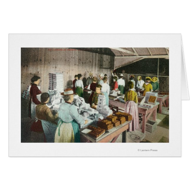 Trabajadores que empaquetan productosFresno, CA (Anverso (Horizontal))