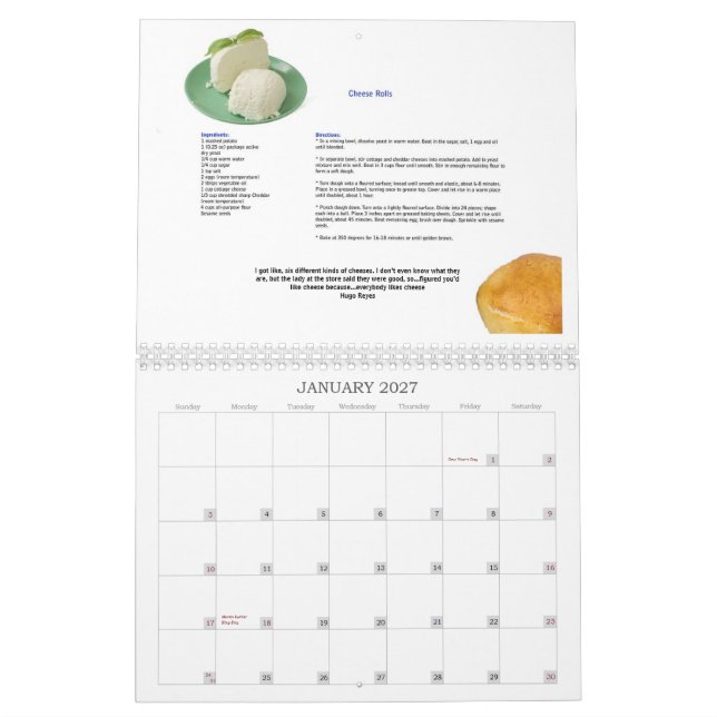 Trabajamos para el calendario del queso (Jan 2027)