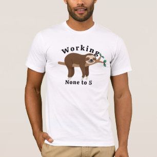 Trabajando de Ninguno a 5 Camiseta de Perezoso - D