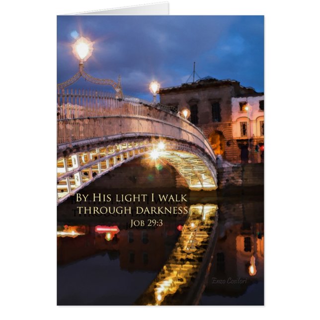 Trabajo 29:3 A la luz de su luz paso por la oscuri (Frente)