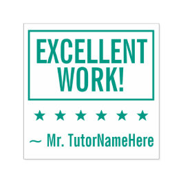 "¡TRABAJO EXCELENTE!" + sello de goma de tutor