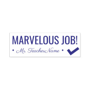 "¡TRABAJO MARVELOSO!" + Sello de goma