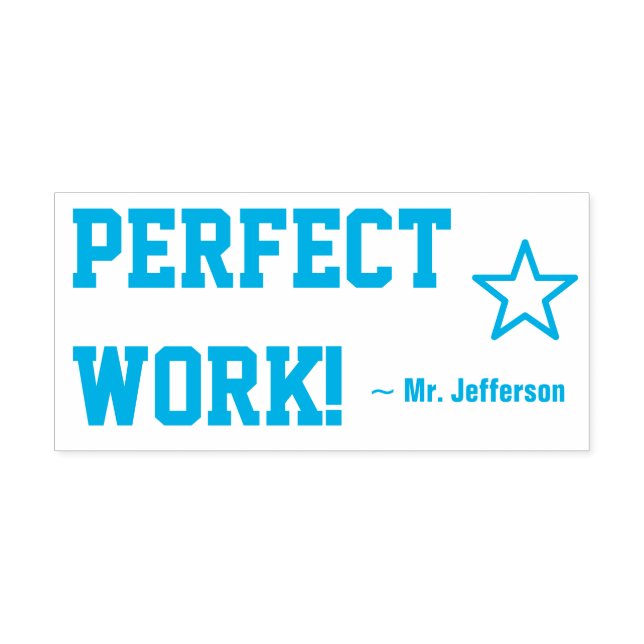 ¡TRABAJO PERFECTO motivador! Sello de goma de marc (Diseño)