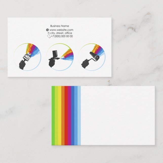 Trabajos de pintura de tarjetas de visita (Anverso / Reverso)