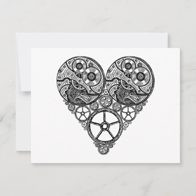 Trabajos de reloj Steampunk y corazón de engranaje (Anverso)