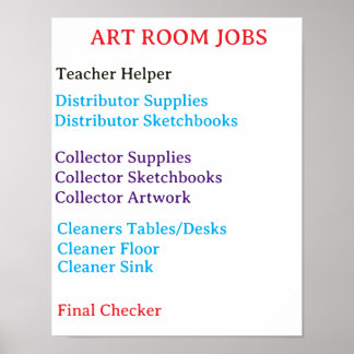 Trabajos en el Aula de Arte (en Colores) - Póster