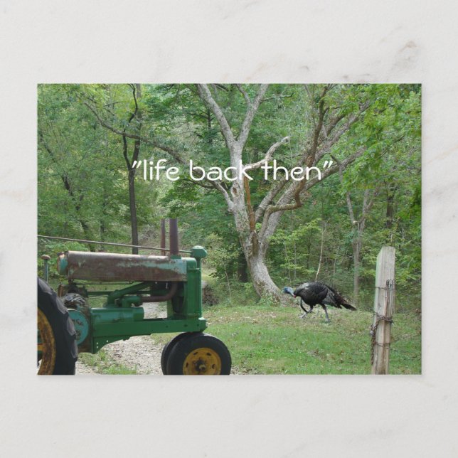 tractor antiguo y tarjeta postal turca - personali (Anverso)