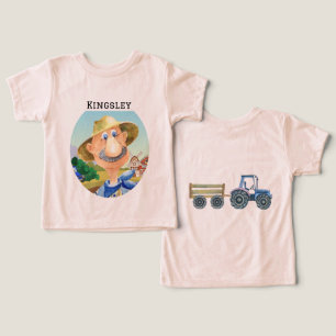 Tractor azul de granja MacDonald's personalizado