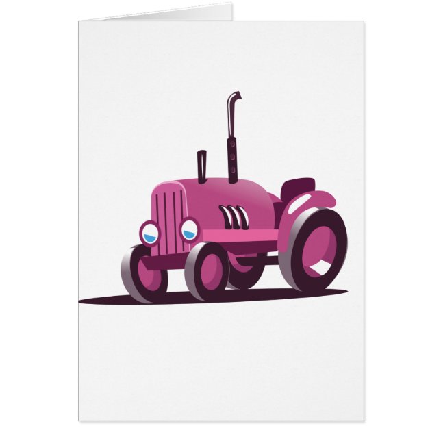 Tractor de color rosa (Frente)